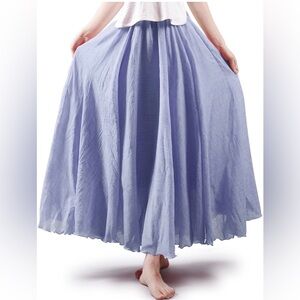 Chic Pale Blue Maxi Skirt